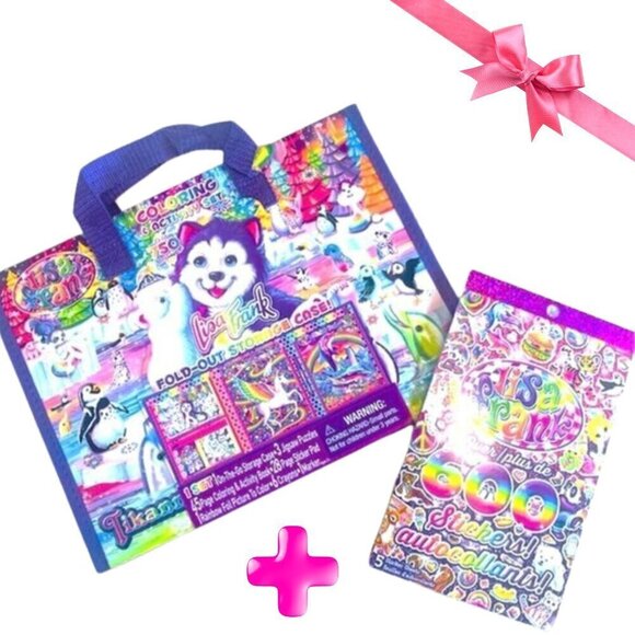 NWT Lisa Frank Coloring & Activity Set with Fold Out Storage Case + 600 Stickers - Picture 1 of 16